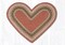 Earth Rugs C-24 Olive / Burgundy / Gray Heart Braided Rug 20" x 30"